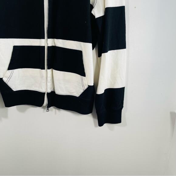 Vintage Polo Ralph Lauren White Black Stripe 67 Hurdles Rugby Zip Jacket Small - Picture 2 of 8